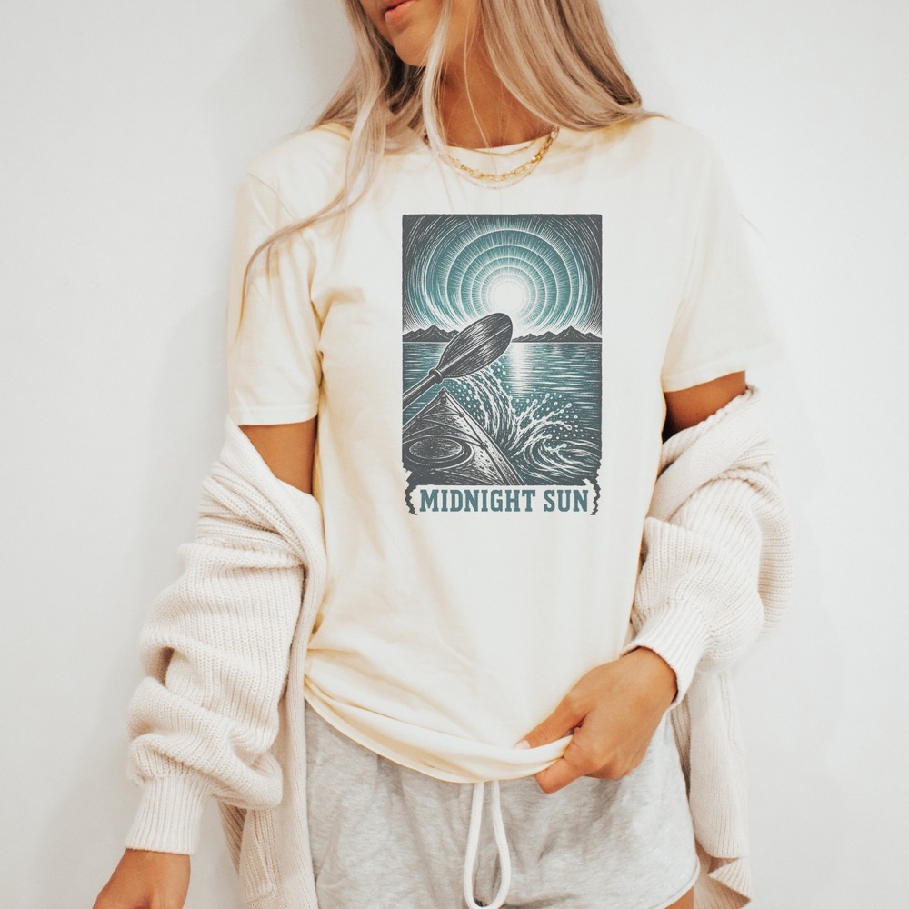 Midnight Sun Linocut Adventure Shirt